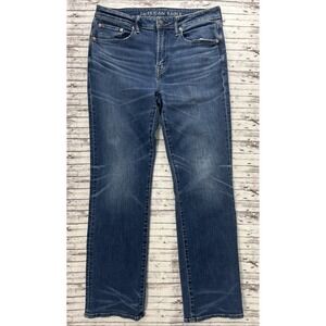 AE American Eagle AIRFLEX+ Jeans Original Bootcut Men's Size 34x32 Blue Washed